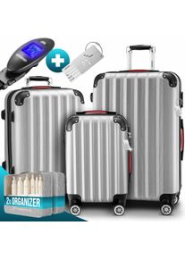 Monzana Reiskoffers Baseline 3-delige Zilver ABS accessoires