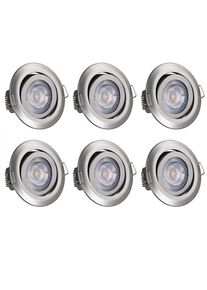 Monzana LED Einbauleuchte Krog 6er-Set Nickel
