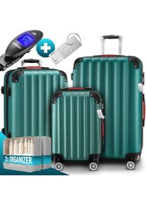 Monzana Reiskoffers Baseline 3-delige Groen ABS accessoires