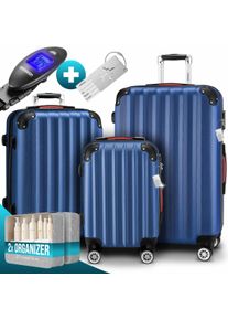 Monzana Reiskoffers Baseline 3-delige Blauw ABS accessoires