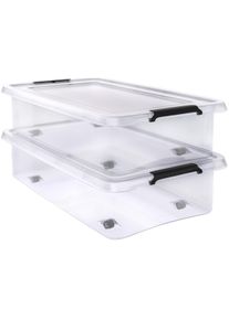 Deuba Aufbewahrungsbox 2er-Set Transparent 60x40x17cm 30L stapelbar