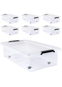 Deuba 6 Stuk Opbergbox met Deksel Transparant 60x40x17cm 30L