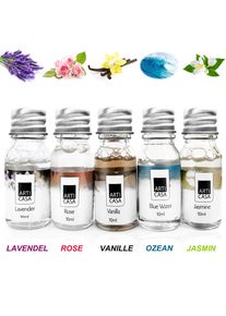 Deuba 5 x 10ml lavendel - oceaan - jasmijn - roos - vanille geurolie
