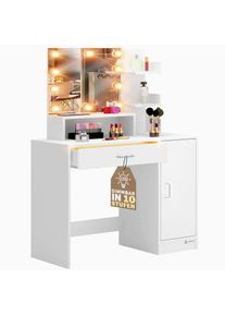 Casaria Make Up Tafel Jocelyn Wit 140x90x40cm met LED