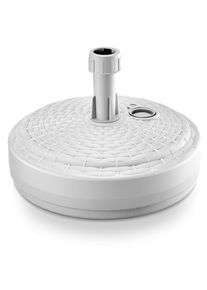 Casaria Soporte para sombrilla poliratán blanco 39cm diámetro