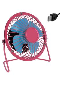 Monzana Metalen USB-ventilator - roze/blauw - Ø 13,5cm