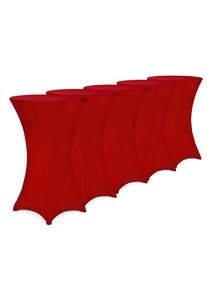 Detex Cubierta mesa set de 5 roja poliéster/elastano 60cm