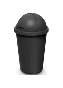 Monzana Afvalbak Zwart plastic 50L