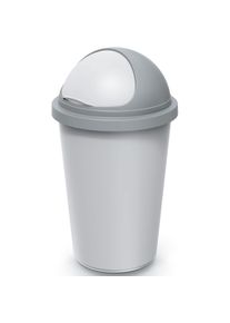 Monzana Afvalbak Zilver/Grijs plastic 50L