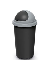 Monzana Afvalbak Zwart/Grijs plastic 50L