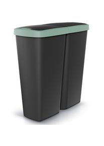 Monzana Afvalbak Duo zwart/groen 50L 55x25x57cm