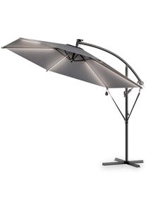 Kingsleeve Zweefparasol met LED Antraciet Mali Ø350cm UV-bescherming 80+