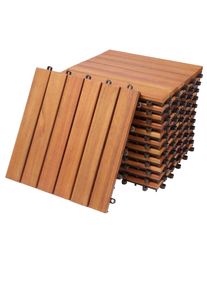 Deuba Houten Tegel Eucalyptus Hout Set van 11 30x30cm