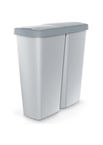 Monzana Afvalbak Duo grijs/antraciet 50L 55x25x57cm