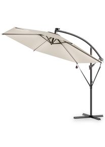 Kingsleeve Zweefparasol met LED Crème Mali Ø350cm UV-bescherming 80+