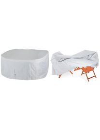 Kingsleeve Abdeckung Sitzgarnitur Vanamo Silber 420D Oxford 242x162x100cm