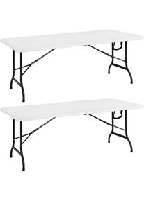 Casaria Klaptafel 2 stuks Wit Kunststof 183x76x74cm Inklapbaar