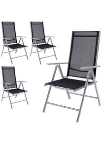 Casaria Gartenstuhl Bern 4er-Set Silber