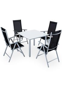 Casaria Tuinset Bern 5-delig Zilver Aluminium Matglas