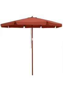 Kingsleeve Parasol Terracotta Hout Ø300cm UV-bescherming 80+