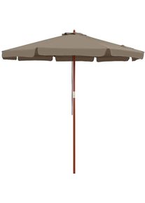 Kingsleeve Parasol Taupe Hout Ø330cm UV-bescherming 80+