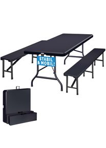 Casaria Bierbank Set 3-delig Antraciet Kunststof 183cm