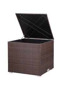 Casaria Baúl almacenaje poliratán marrón 75x75x70cm 318L exterior