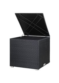 Casaria Baúl almacenaje poliratán negro 75x75x70cm 318L exterior