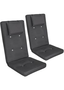 Detex Cojines para sillas Vanamo set de 2 antracita respaldo alto