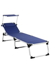 Casaria Tumbona Bari azul aluminio 210x60x81cm plegable