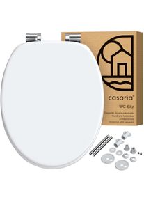 Casaria Wc-bril Sluitingsmechanisme MDF RVS Scharnieren Wit