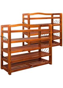 Casaria Szafka Półka na Buty 2 szt 82x95x26 Drewno Akacja