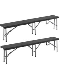 Casaria Ławka Malmö 2 szt Czarna Rattan 180cm