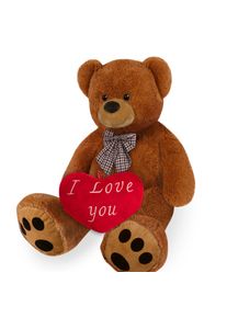 Monzana Plüschtier Teddybär Braun 100cm mit Herzkissen 32cm