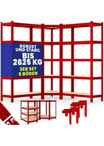 Monzana Stellingkast en hoekrekken set van 3 Rood 875kg per stuk