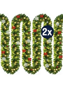 Casaria Kerstslinger Set van 2 10m In-/Outdoor incl Versiering