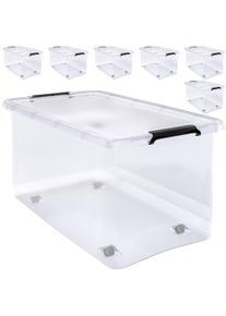 Deuba 6 Stuk Opbergbox met Deksel Transparant 60x40x35cm 60L