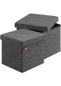 Casaria Stołek zestaw 2 ciemnoszary 38x38x38cm składany