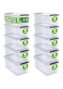 Deuba Opbergbox Transparant Set van 10 30x20x12cm 5L