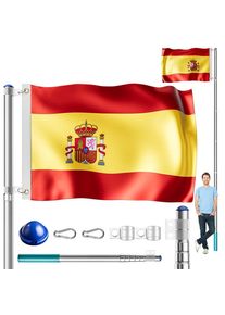 Monzana Vlaggenmast Aluminium 630cm incl Spanje vlag