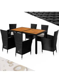 Casaria Polyrotan Tuinset Corfu 13-delig Zwart Crème