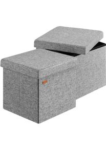 Casaria Poef set van 2 Grijs 38x38x38cm inklapbaar