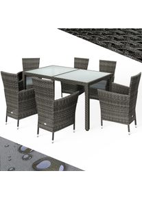 Casaria Polyrotan Tuinset 7-delig Grijs/Antraciet