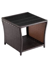 Casaria Stolik ogrodowy Vedis boczny rattan WPC brązowy 45x45x40cm