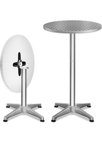 Casaria Statafel set van 2 Zilver aluminium Ø60cm inklapbaar, in hoogte verstelbaar