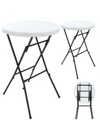 Casaria Statafel Set van 2 Wit Plastic Ø72cm Opvouwbaar