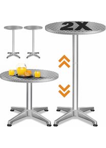 Casaria Statafel set van 2 Zilver aluminium Ø60cm in hoogte verstelbaar