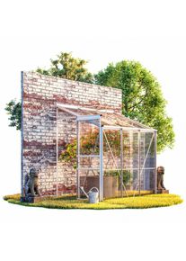 Gardebruk Szklarnia przyścienna Aluminiowa 190x130x202cm z oknami