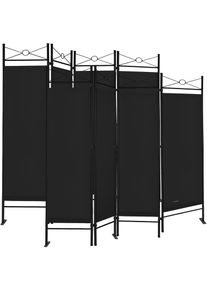 Casaria Kamerscherm Lucca Set van 2 Zwart Staal 180x163cm