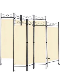 Casaria Kamerscherm Lucca Set van 2 Crème Staal 180x163cm
